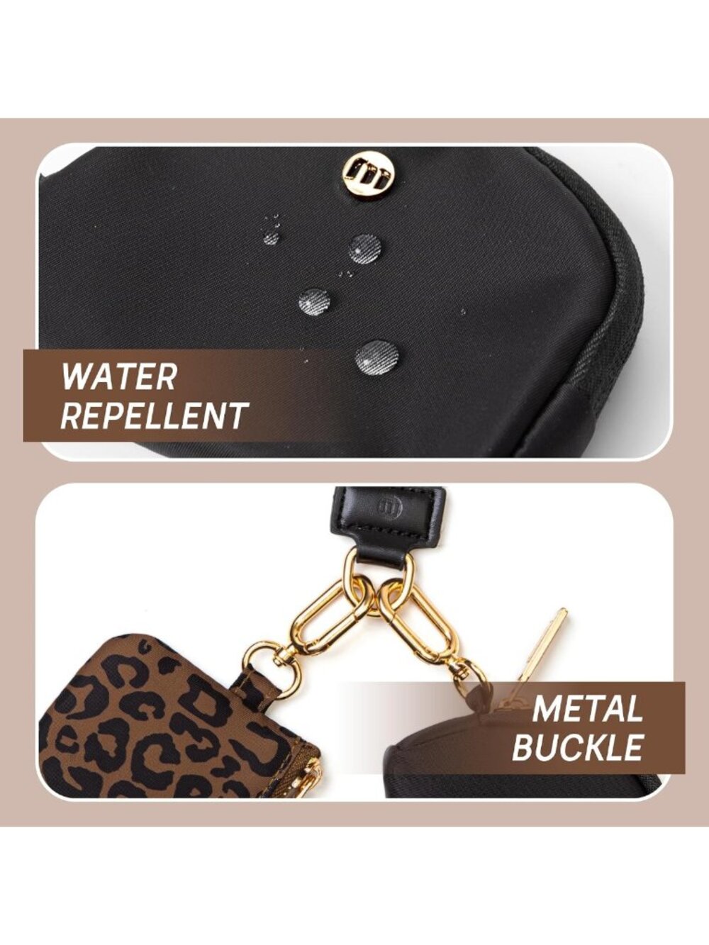 Mini Zip Around Wristlet Wallet for Women - Detachable Pouch & Keychain Coin - Picture 4 of 6